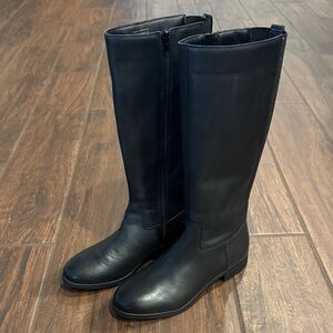 ALDO Black Calf-High Leather Boots - Women’s 7 - New